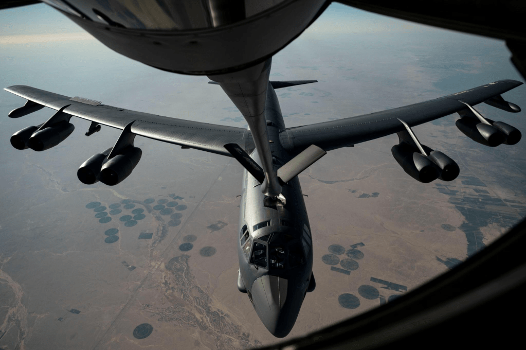 US Airforce conducts show of force flight through the Middle&nbsp;East.
